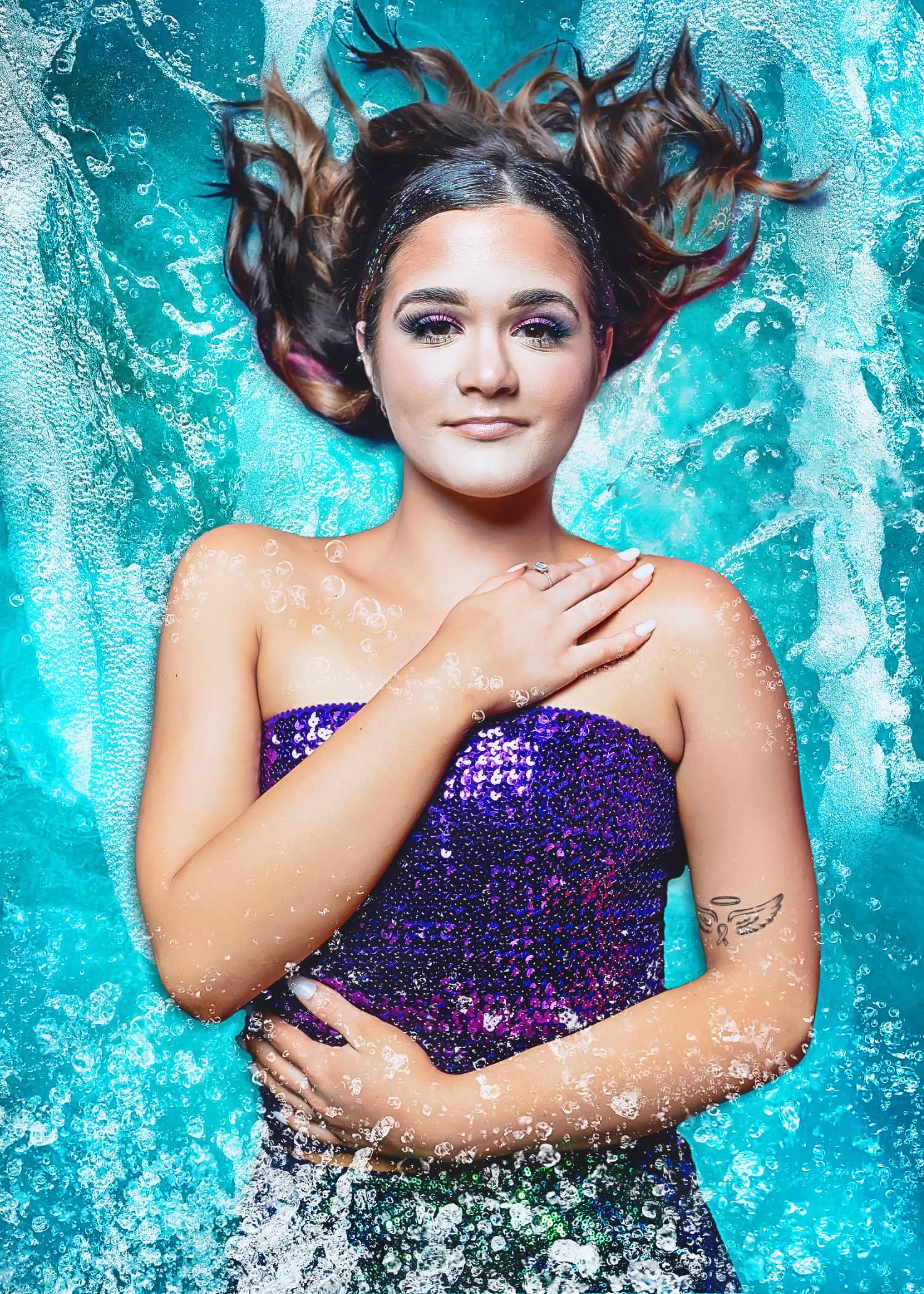 Girl in mermaid costume