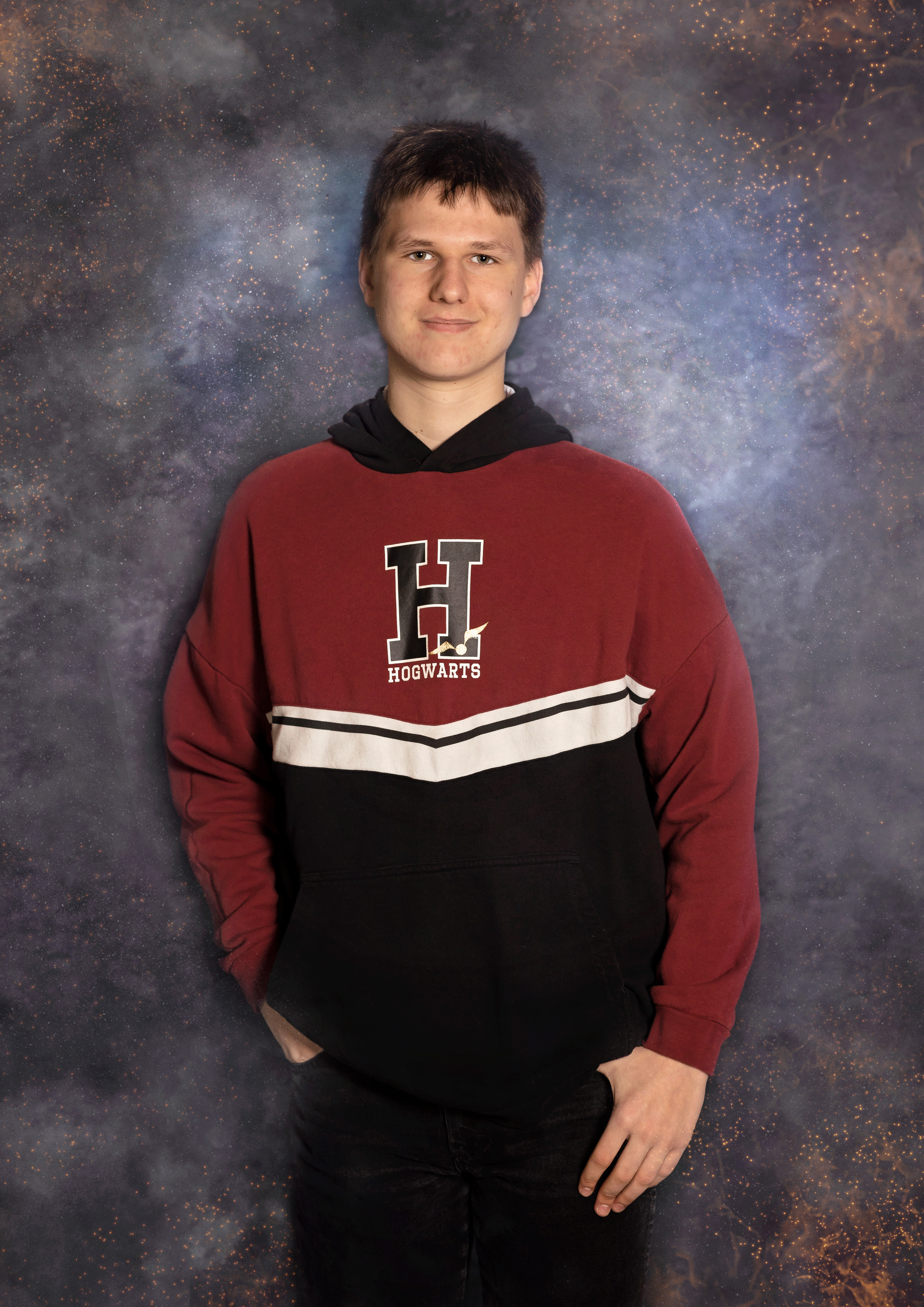 Boy wearing his favorite hoodie