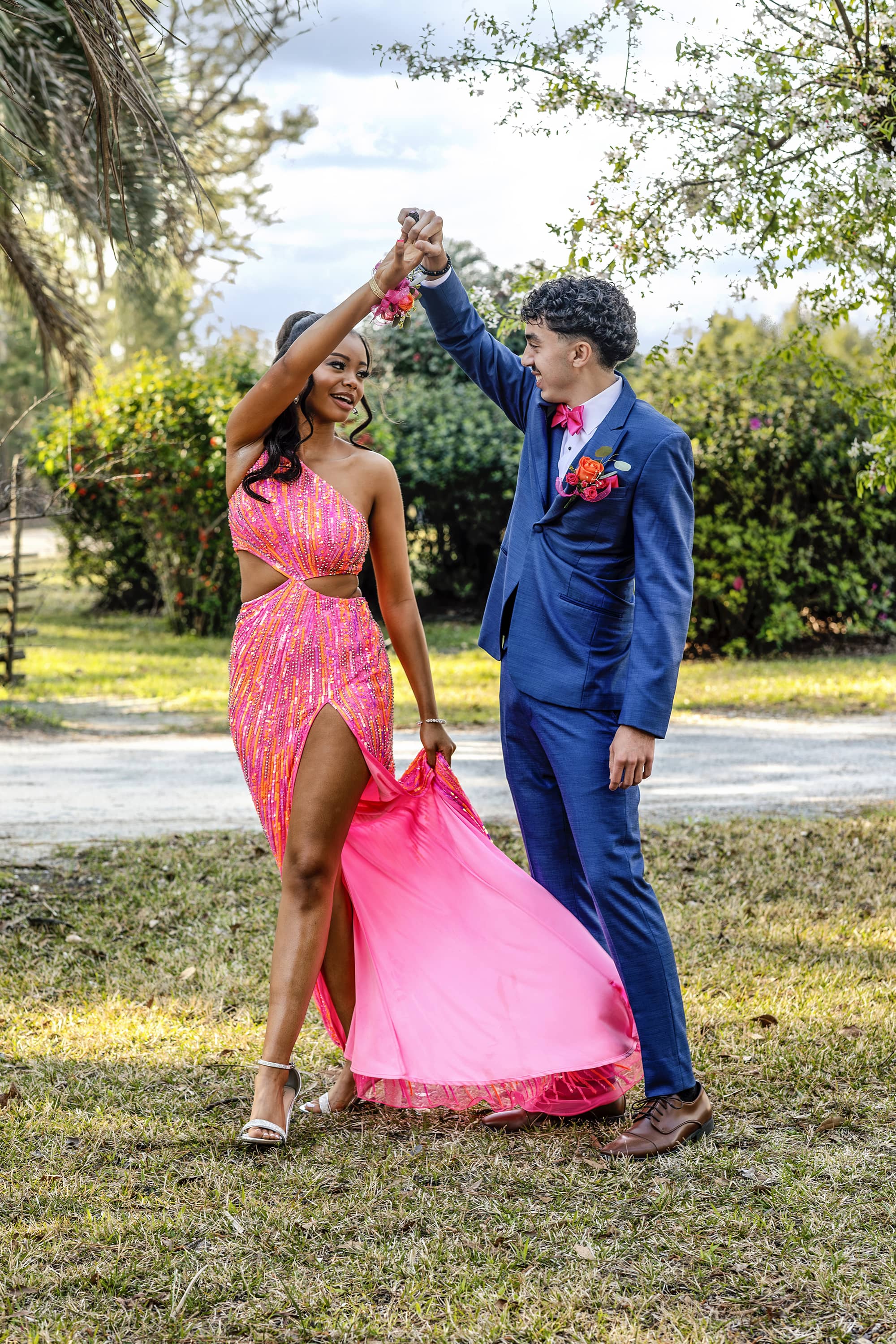 Couple holding hands